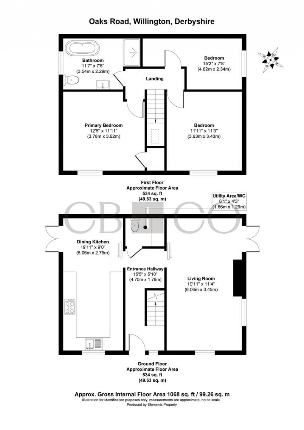 Floorplan for Oaks Road, Willington, Derby
