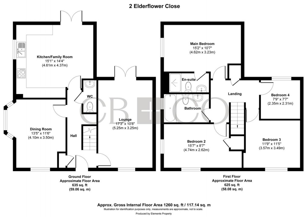 Floorplan for Elderflower Close, Mickleover, Derby