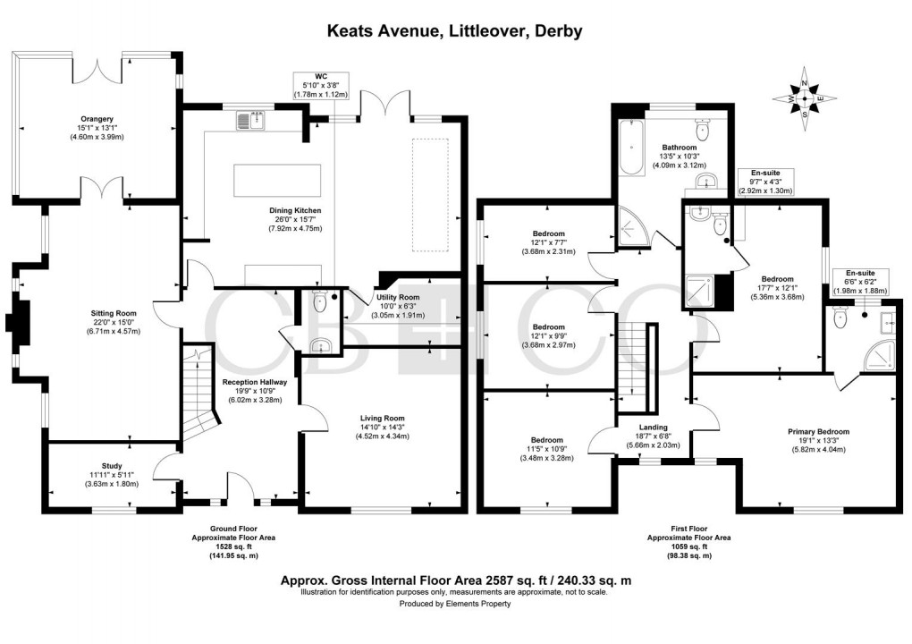 Floorplan for Keats Avenue, Littleover, Derby