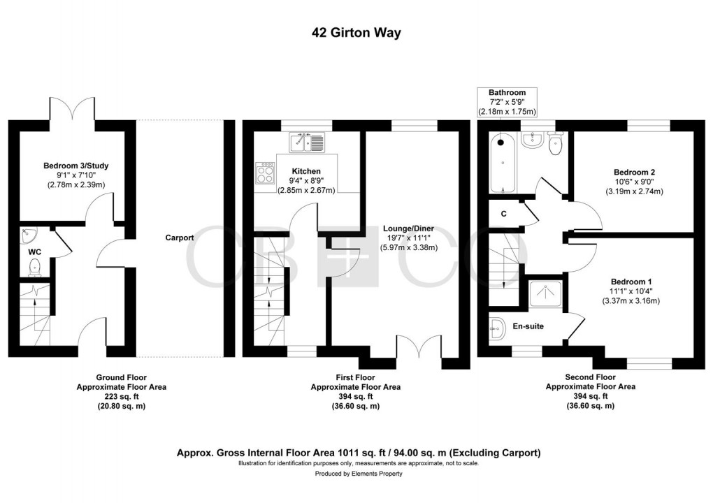 Floorplan for Girton Way, Mickleover