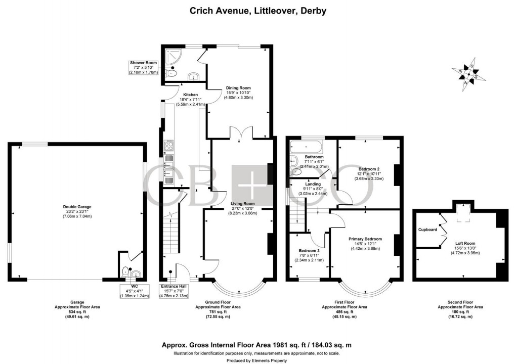 Floorplan for Crich Avenue, Littleover, Derby