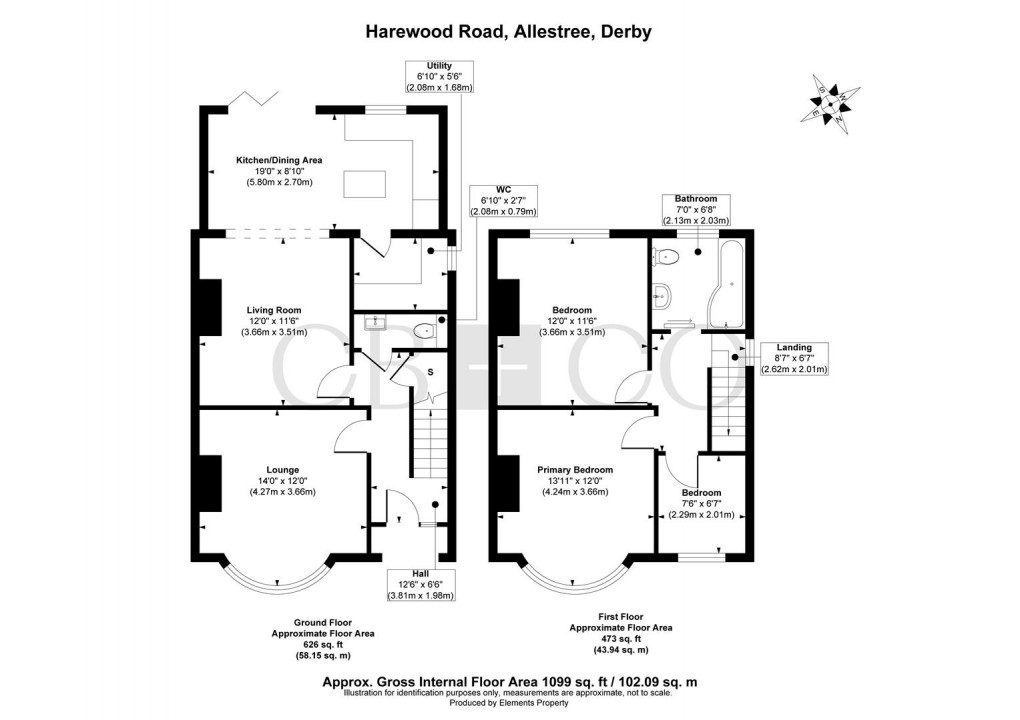 Floorplan for Harewood Road, Allestree