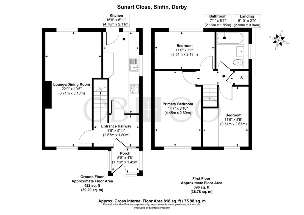 Floorplan for Sunart Close, Sinfin, Derby