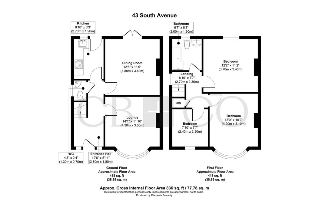 Floorplan for South Avenue, Littleover, Derby