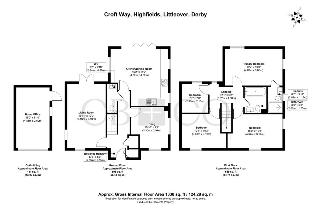 Floorplan for Croft Way, Littleover, Derby