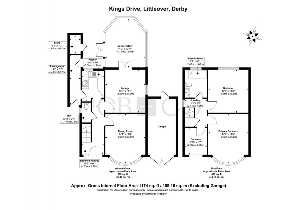 Floorplan for Kings Drive, Littleover, Derby