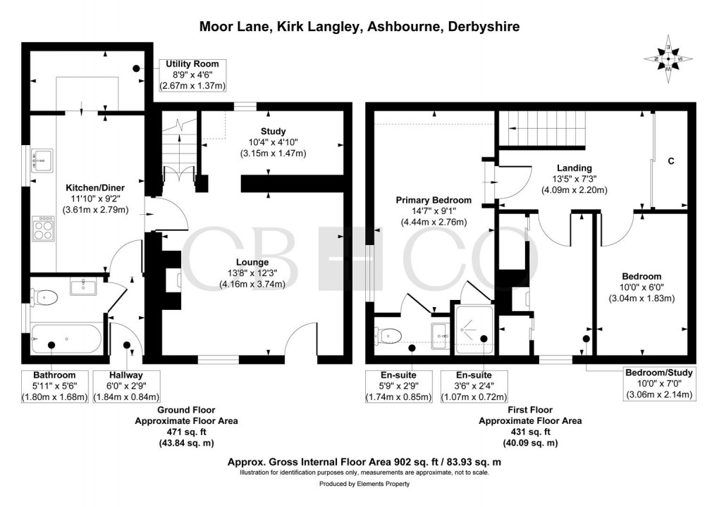 Floorplan for Moor Lane, Kirk Langley, Ashbourne