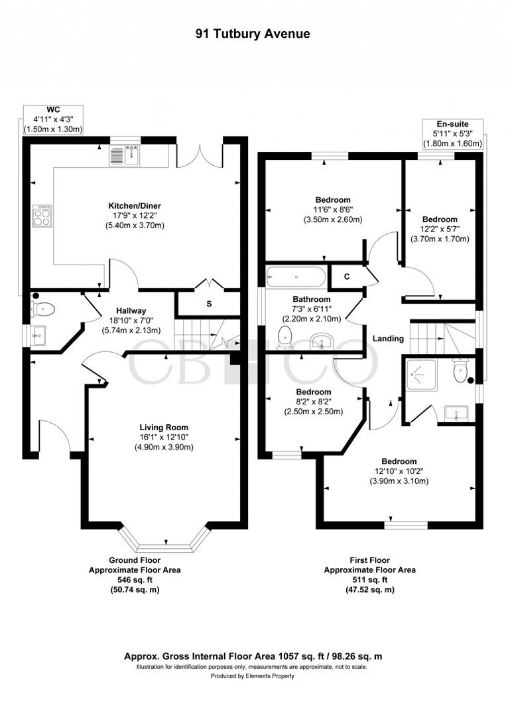 Floorplan for Tutbury Avenue, Littleover, Derby