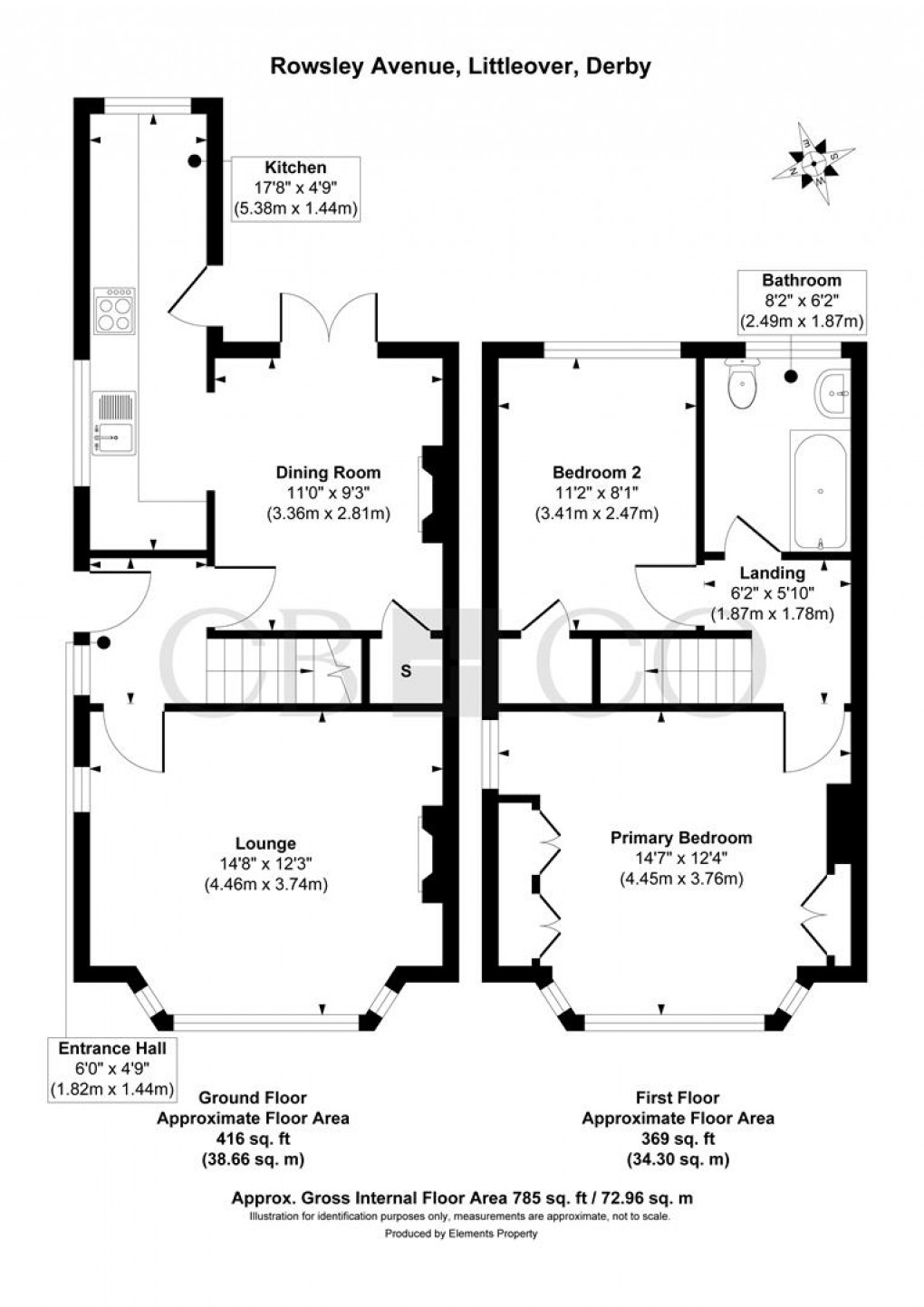 Floorplan for Rowsley Avenue, Derby
