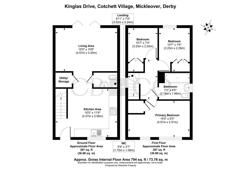 Floorplan for Kinglas Drive, Mickleover, Derby