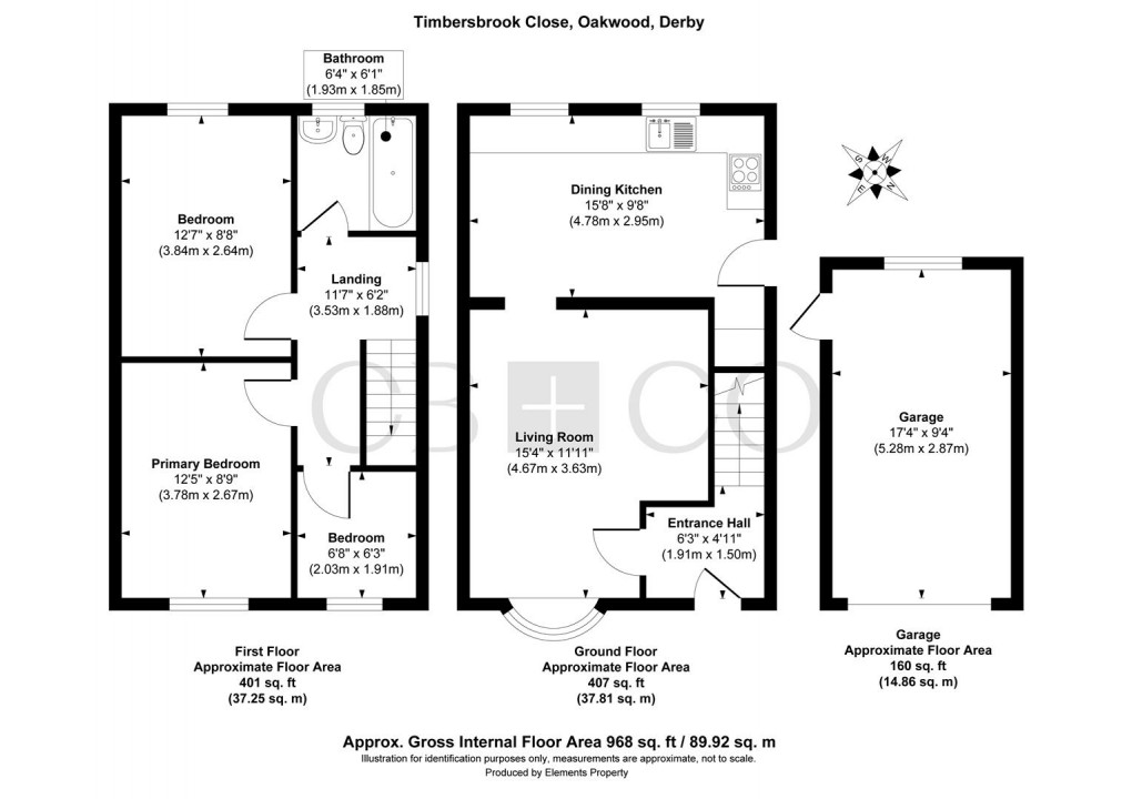 Floorplan for Timbersbrook Close, Oakwood, Derby
