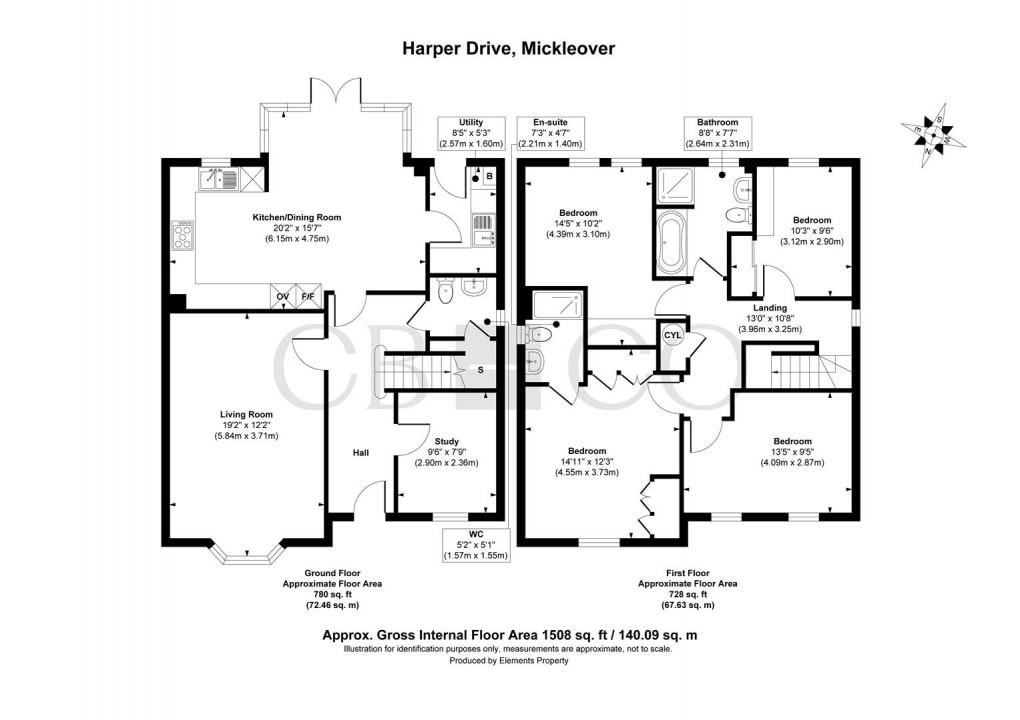 Floorplan for Harper Drive, Mickleover, Derby