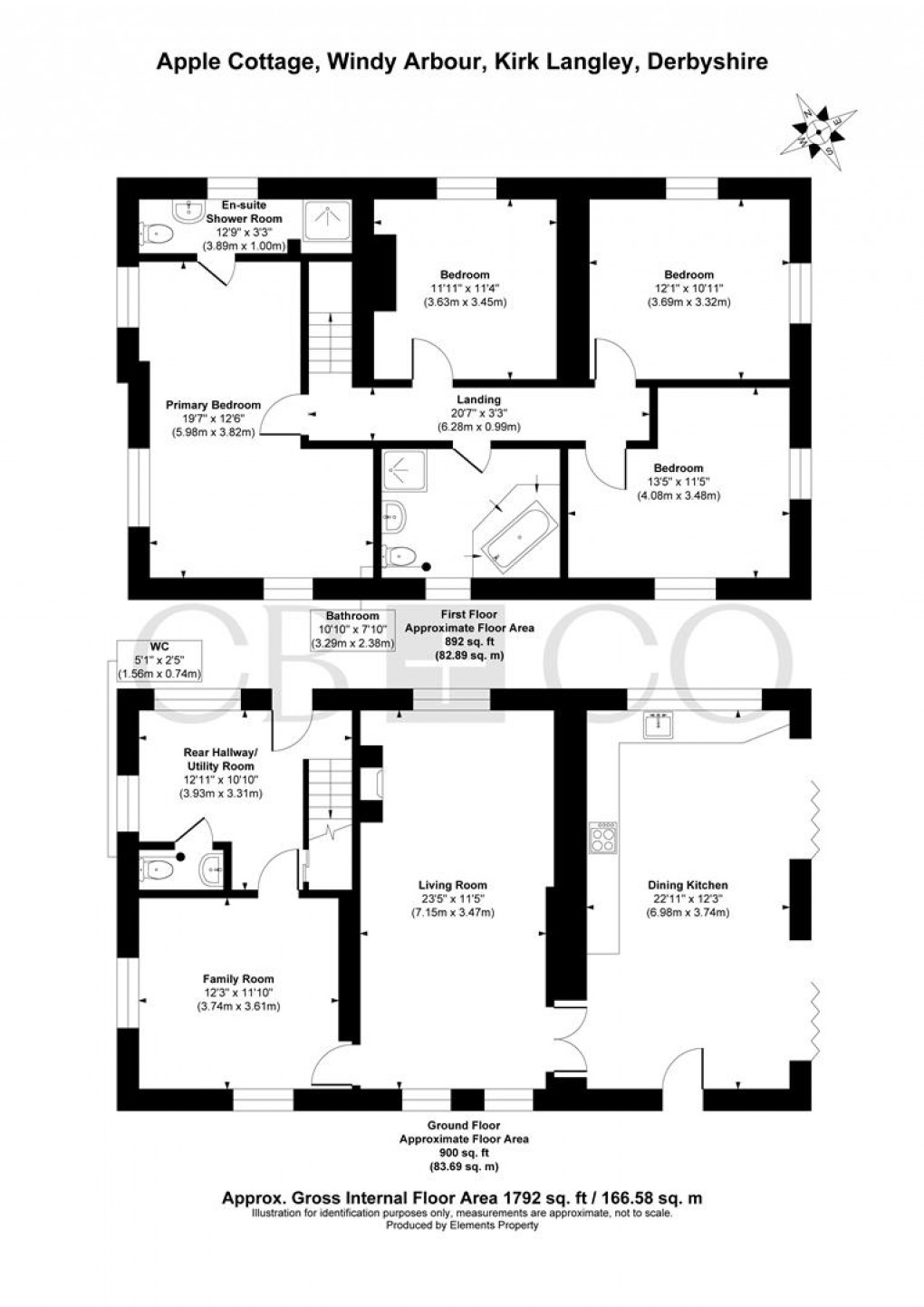 Floorplan for Windy Arbour, Kirk Langley, Ashbourne
