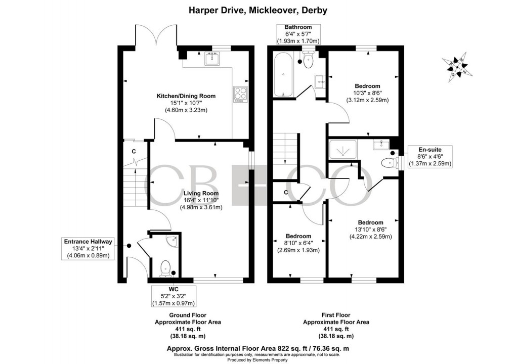 Floorplan for Harper Drive, Mickleover