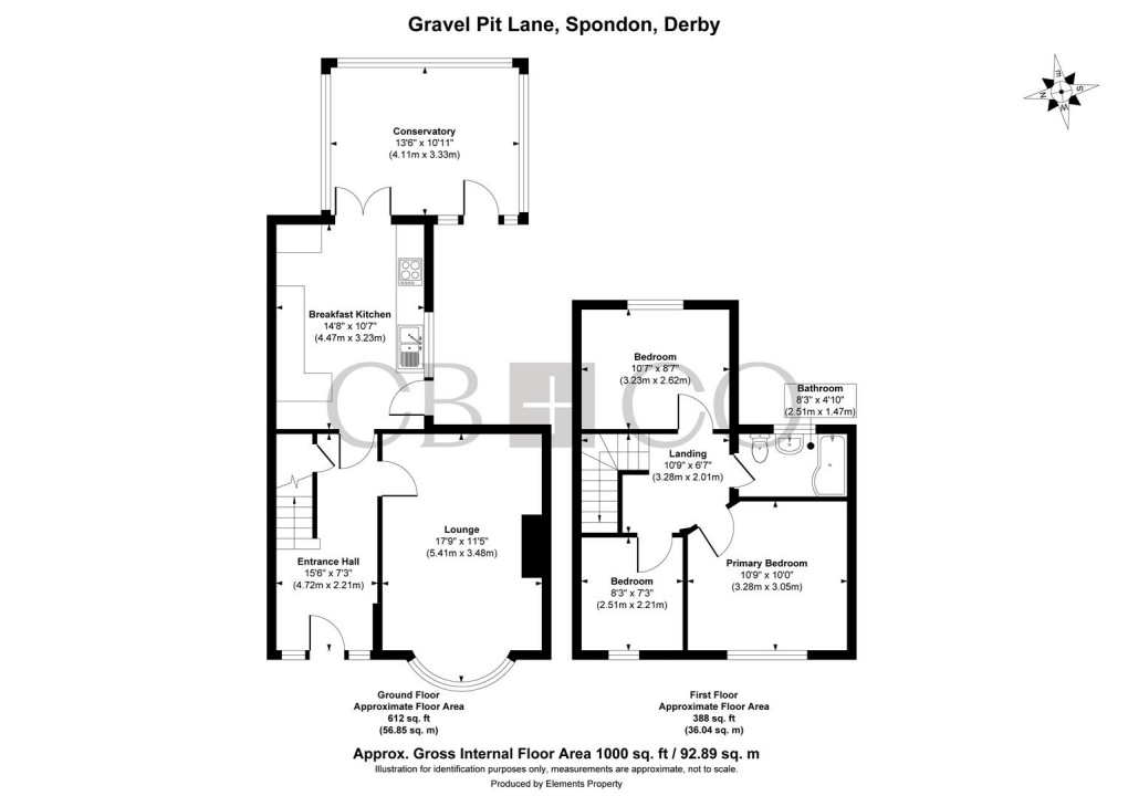 Floorplan for Gravel Pit Lane, Spondon, Derby