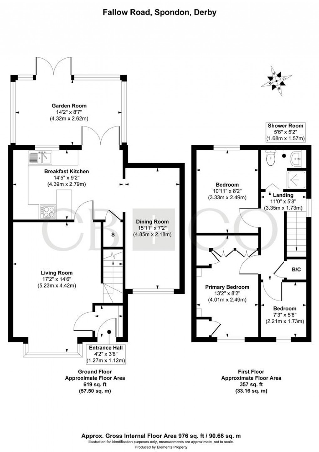 Floorplan for Fallow Road, Spondon, Derby