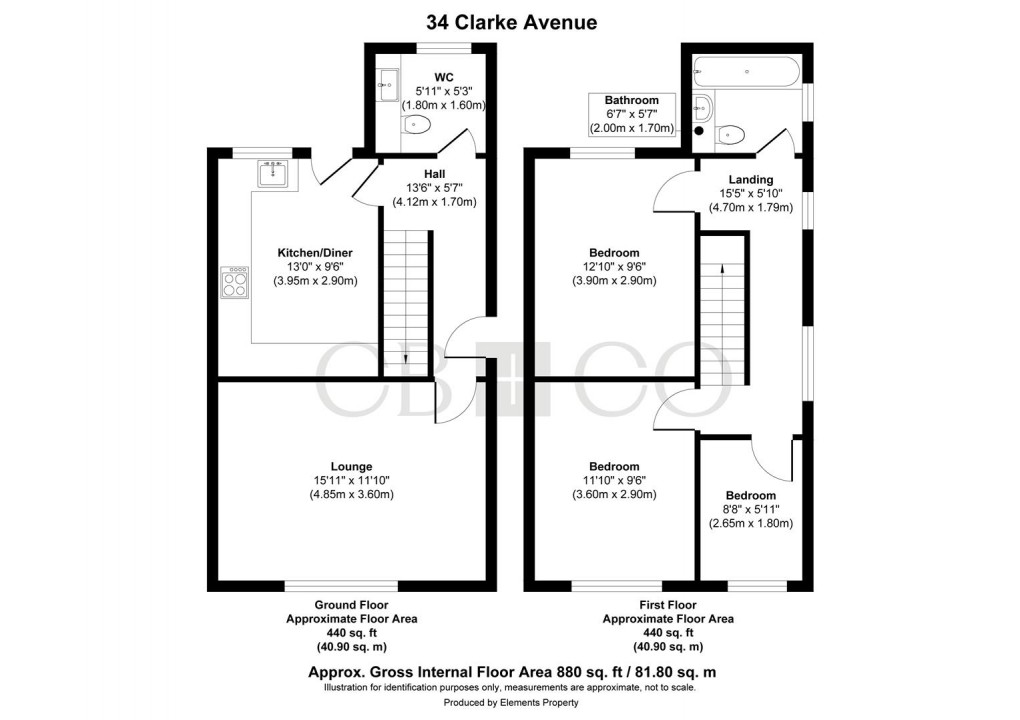Floorplan for Clarke Avenue, Loscoe, Heanor