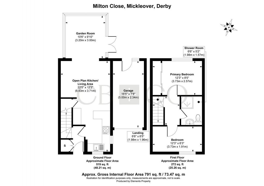Floorplan for Milton Close, Mickleover, Derby