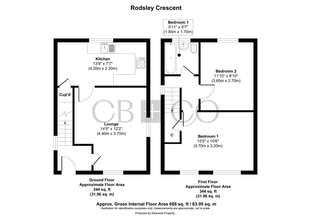 Floorplan for Rodsley Crescent, Littleover, Derby