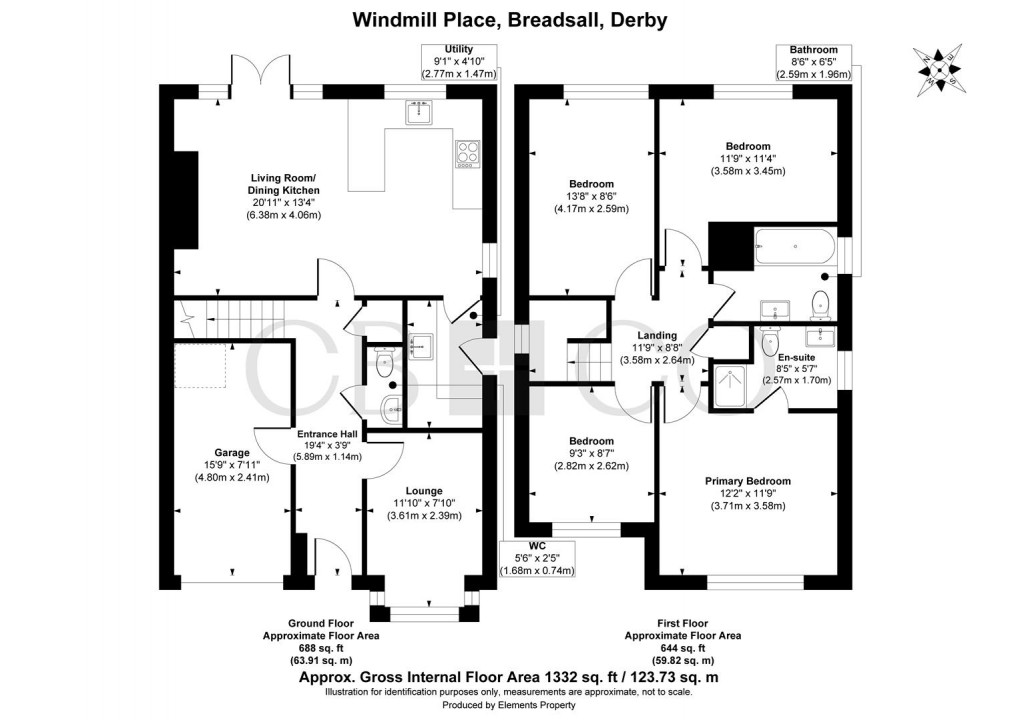 Floorplan for Windmill Place, Breadsall, Derby