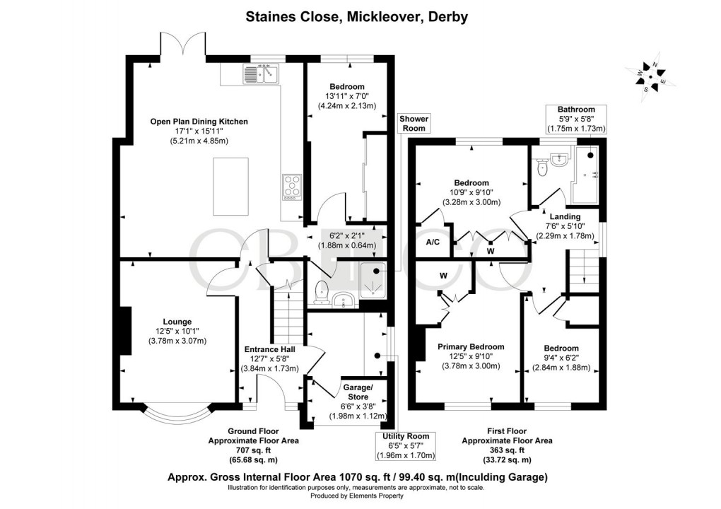 Floorplan for Staines Close, Mickleover, Derby