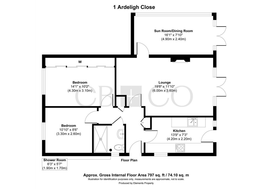 Floorplan for Ardleigh Close, Mickleover, Derby
