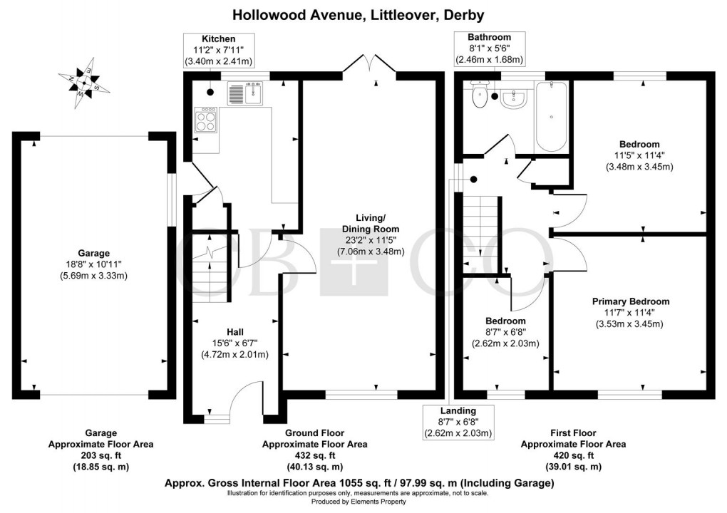 Floorplan for Hollowood Avenue, Littleover, Derby