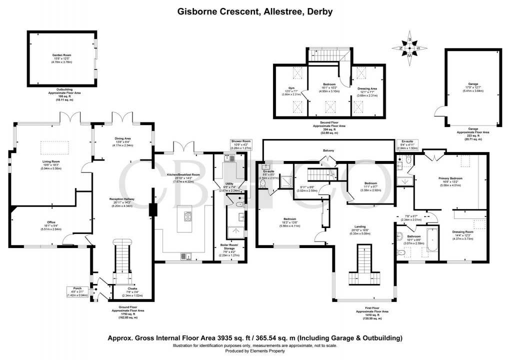 Floorplan for Gisborne Crescent, Allestree, Derby