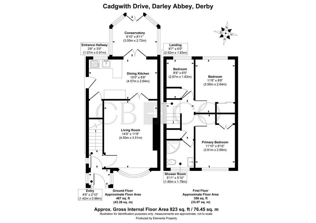 Floorplan for Cadgwith Drive, Darley Abbey, Derby