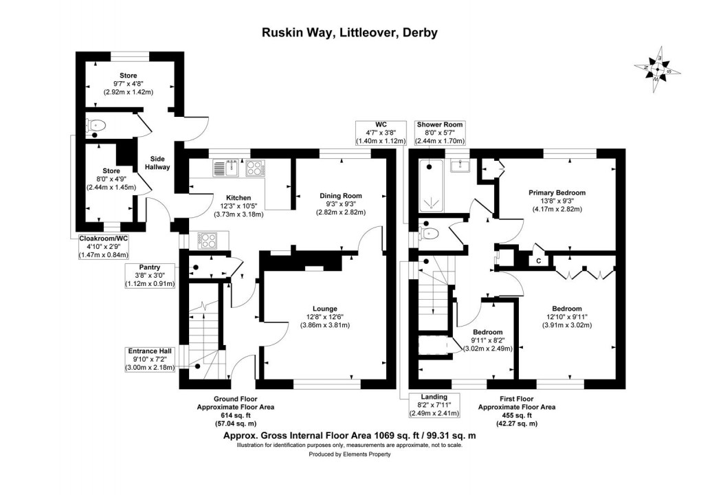 Floorplan for Ruskin Way, Littleover, Derby