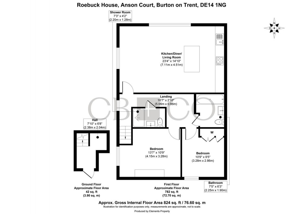 Floorplan for Roebuck House, Horninglow Street, Burton Upon Trent