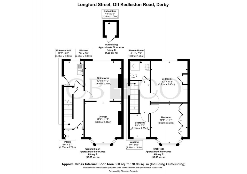 Floorplan for Longford Street, Derby
