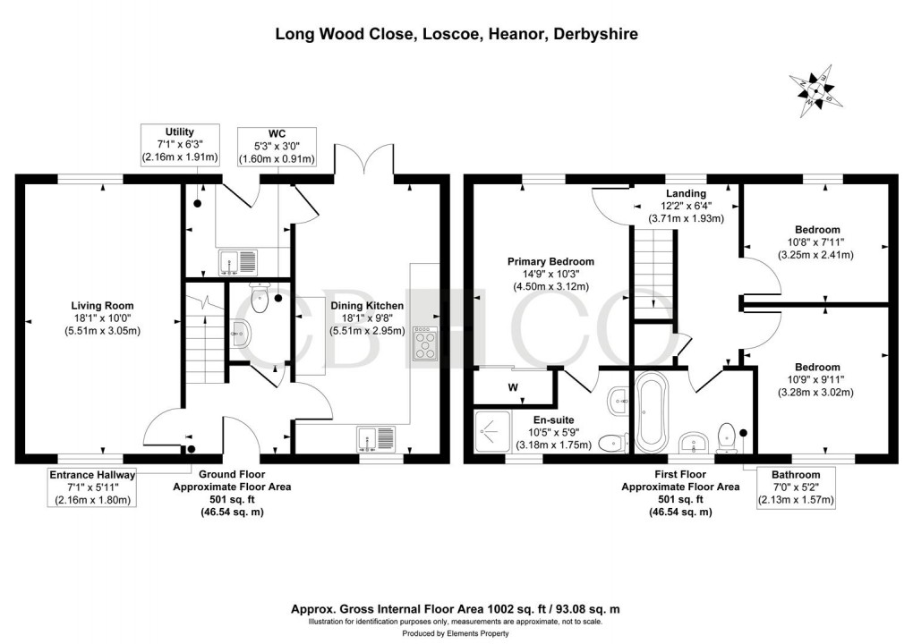 Floorplan for Long Wood Close, Loscoe