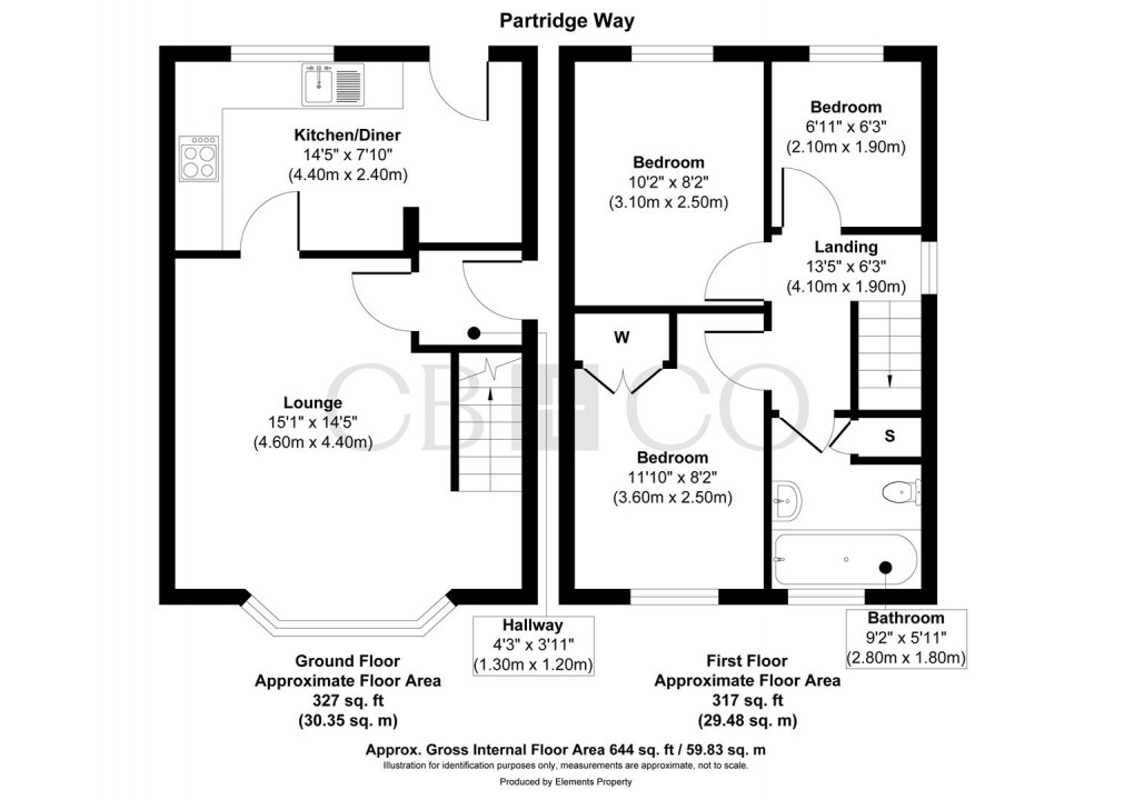 Floorplan for Partridge Way, Mickleover, Derby