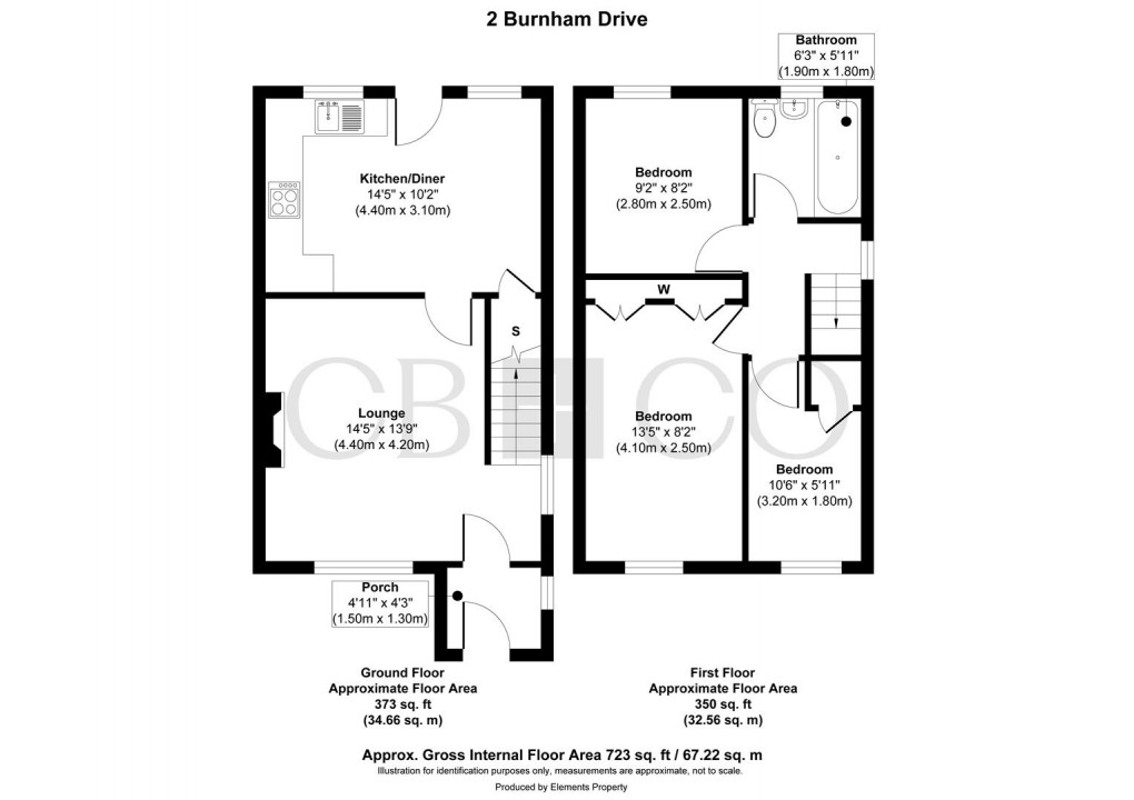 Floorplan for Burnham Drive, Mickleover, Derby