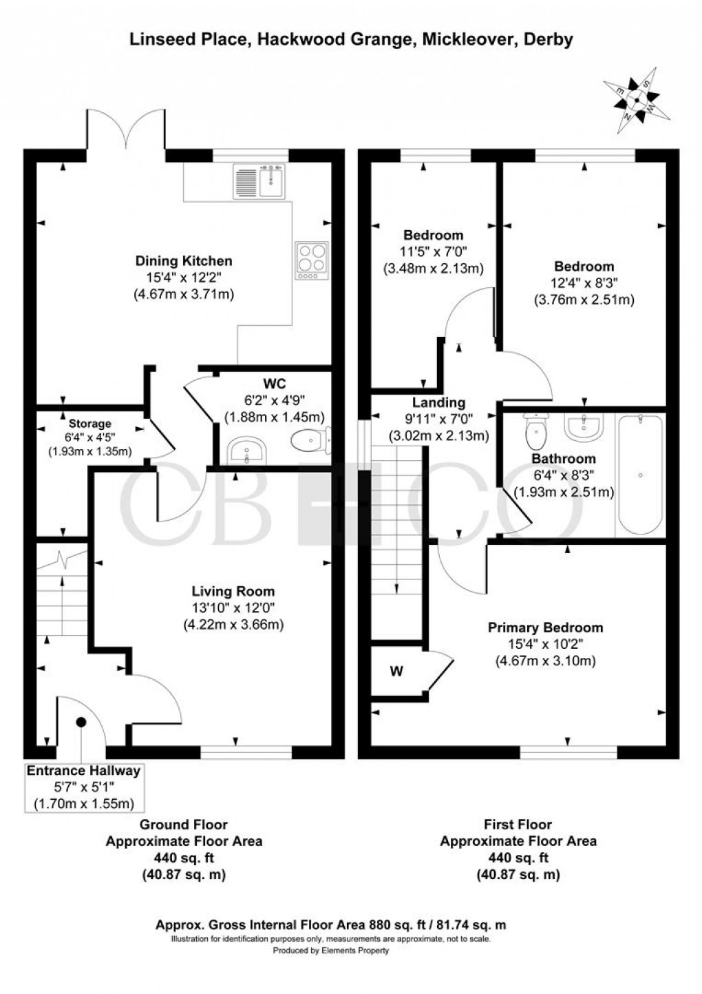 Floorplan for Linseed Place, Mickleover, Derby