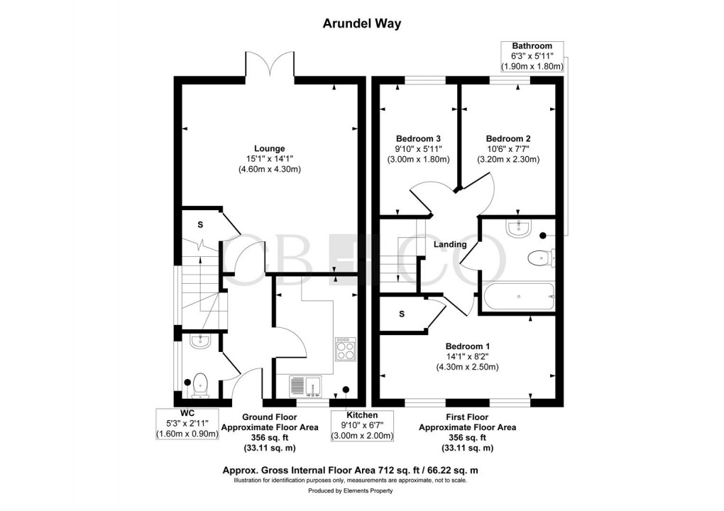 Floorplan for Arundel Way, Littleover, Derby