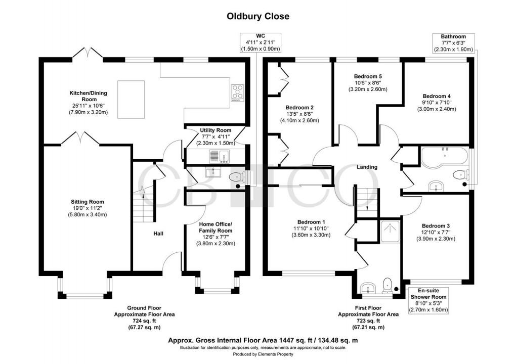 Floorplan for Oldbury Close, Oakwood, Derby