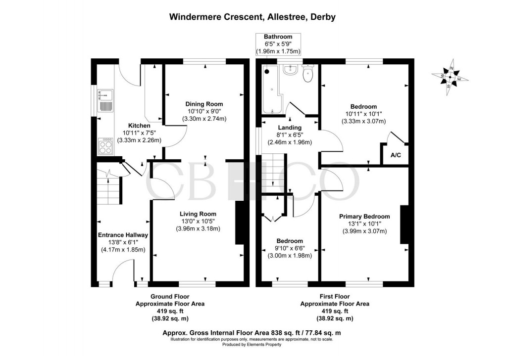 Floorplan for Windermere Crescent, Allestree, Derby