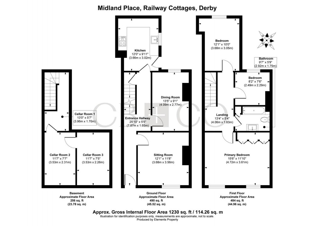 Floorplan for Midland Place, Railway Cottages, Derby