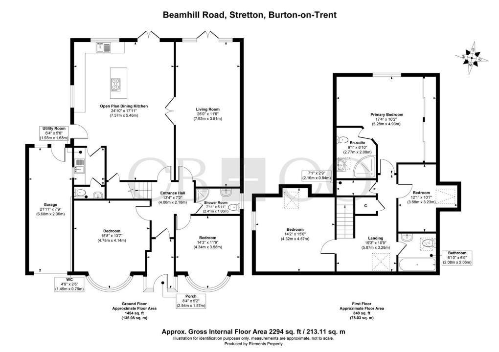Floorplan for Beamhill Road, Stretton, Burton-On-Trent