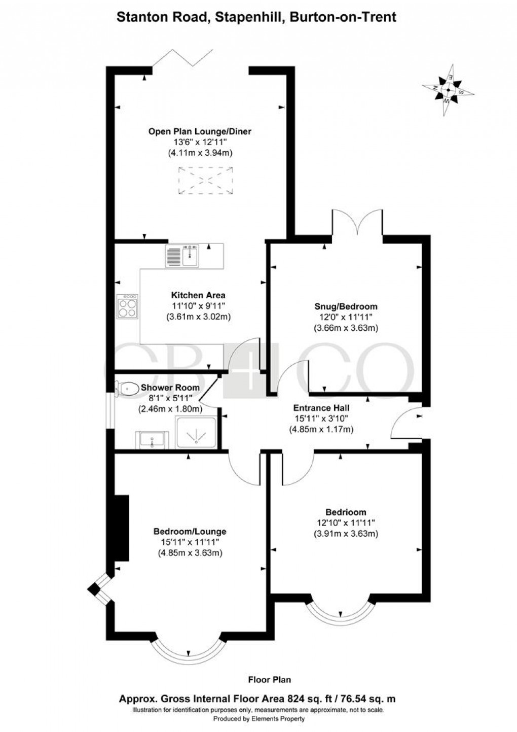 Floorplan for Stanton Road, Stapenhill, Burton-On-Trent