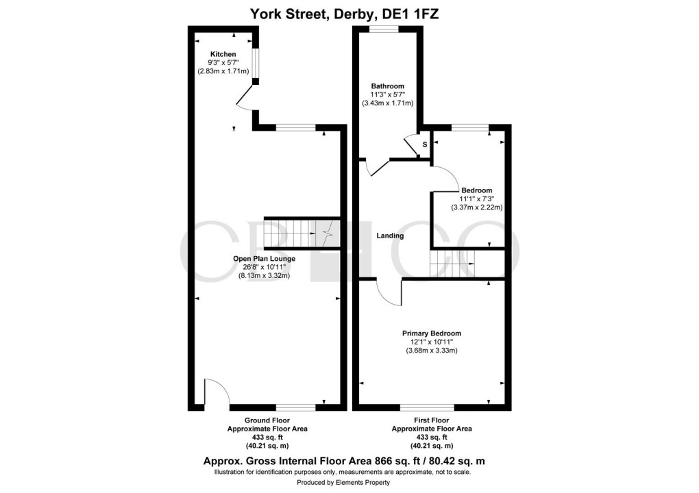 Floorplan for York Street, Friar Gate, Derby