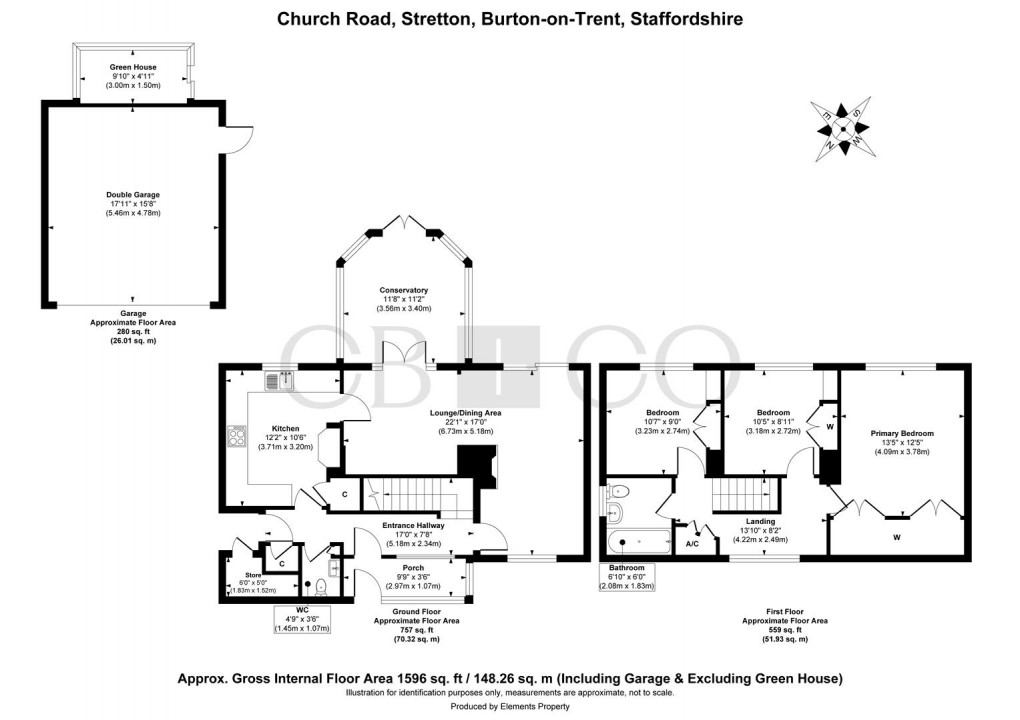 Floorplan for Church Road, Burton-On-Trent, Stretton