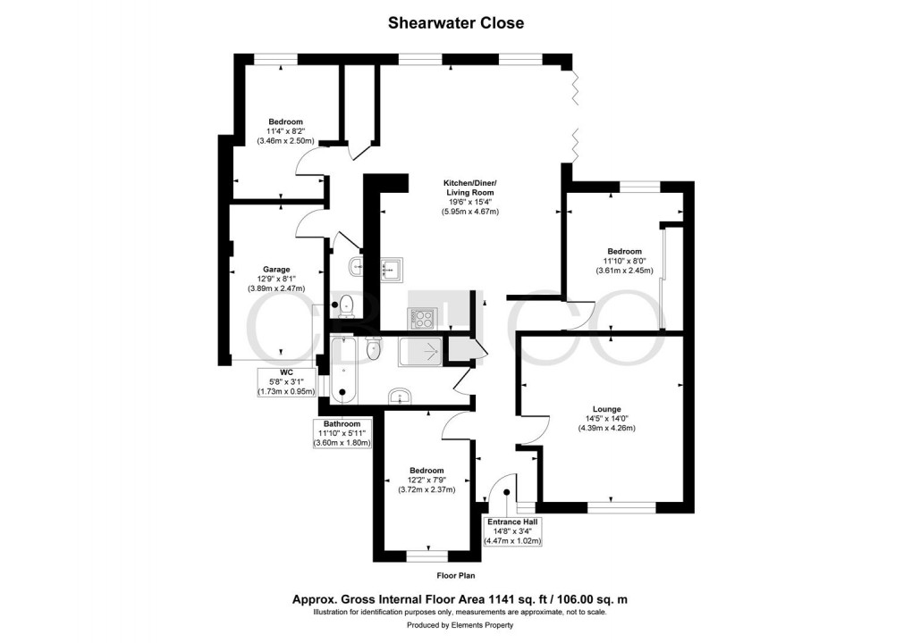 Floorplan for Shearwater Close, Sunnyhill, Derby