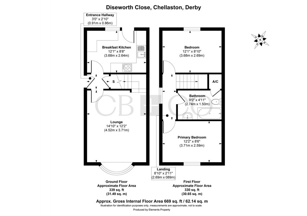 Floorplan for Diseworth Close, Chellaston, Derby