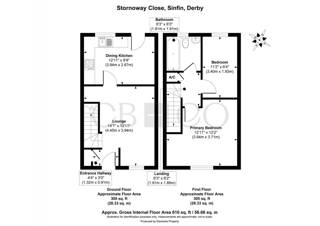 Floorplan for Stornoway Close, Stenson Fields, Derby