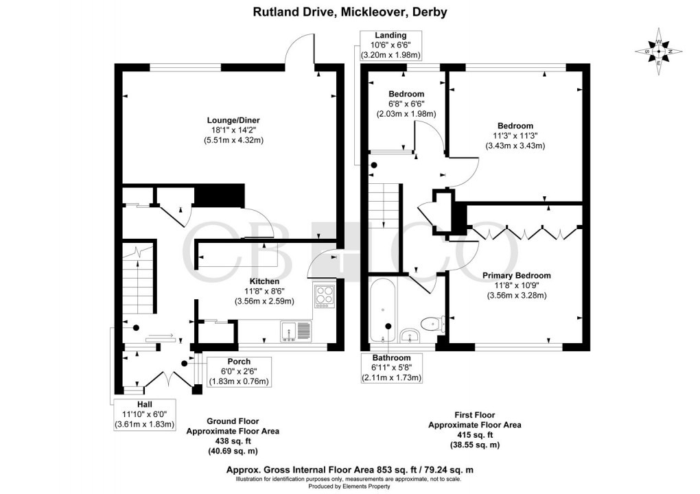 Floorplan for Rutland Drive, Mickleover, Derby