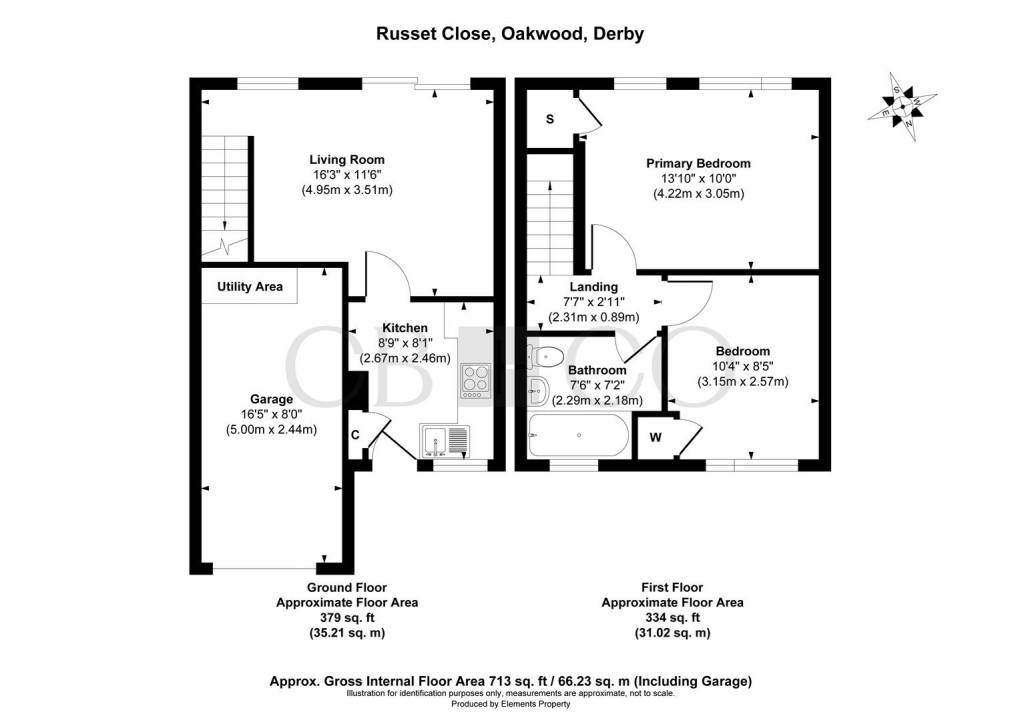 Floorplan for Russet Close, Oakwood, Derby