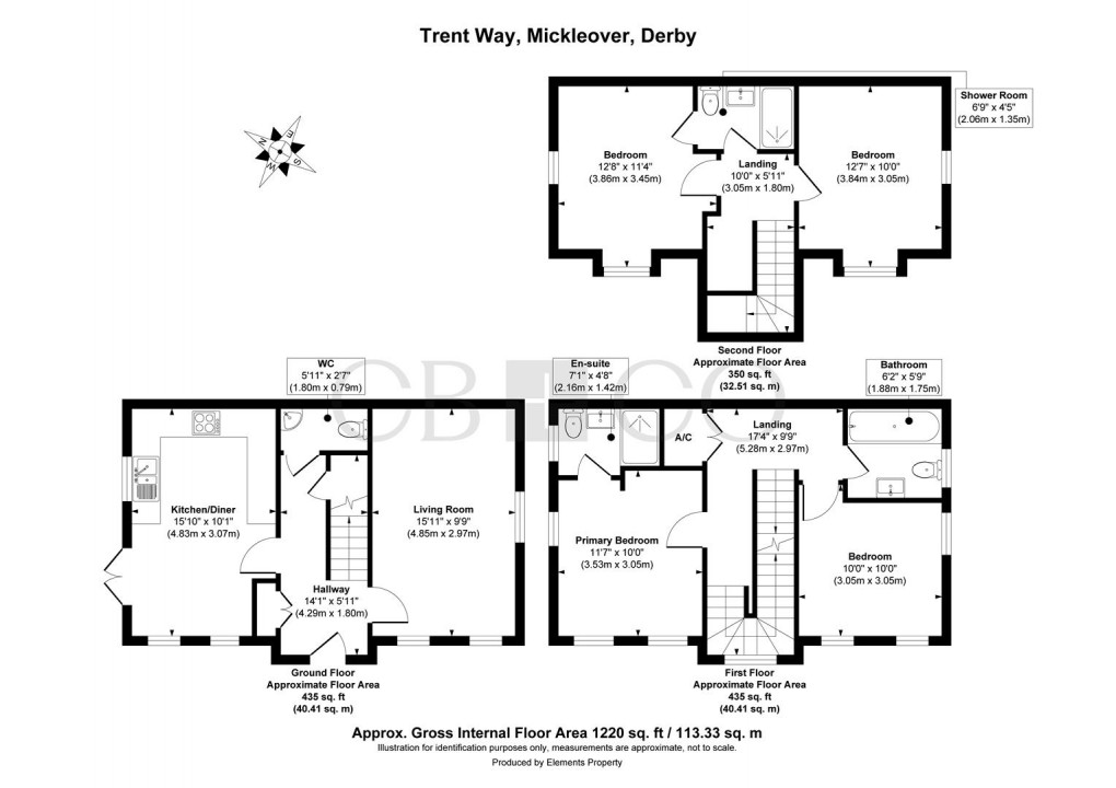 Floorplan for Trent Way, Mickleover, Derby